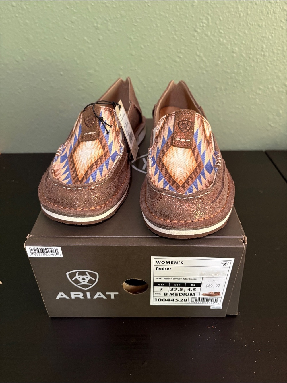 Ariat Women’s Cruiser Slip-On Loafers - Brown metallic Pattern Size 7